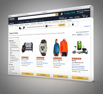 Amazon website user interface